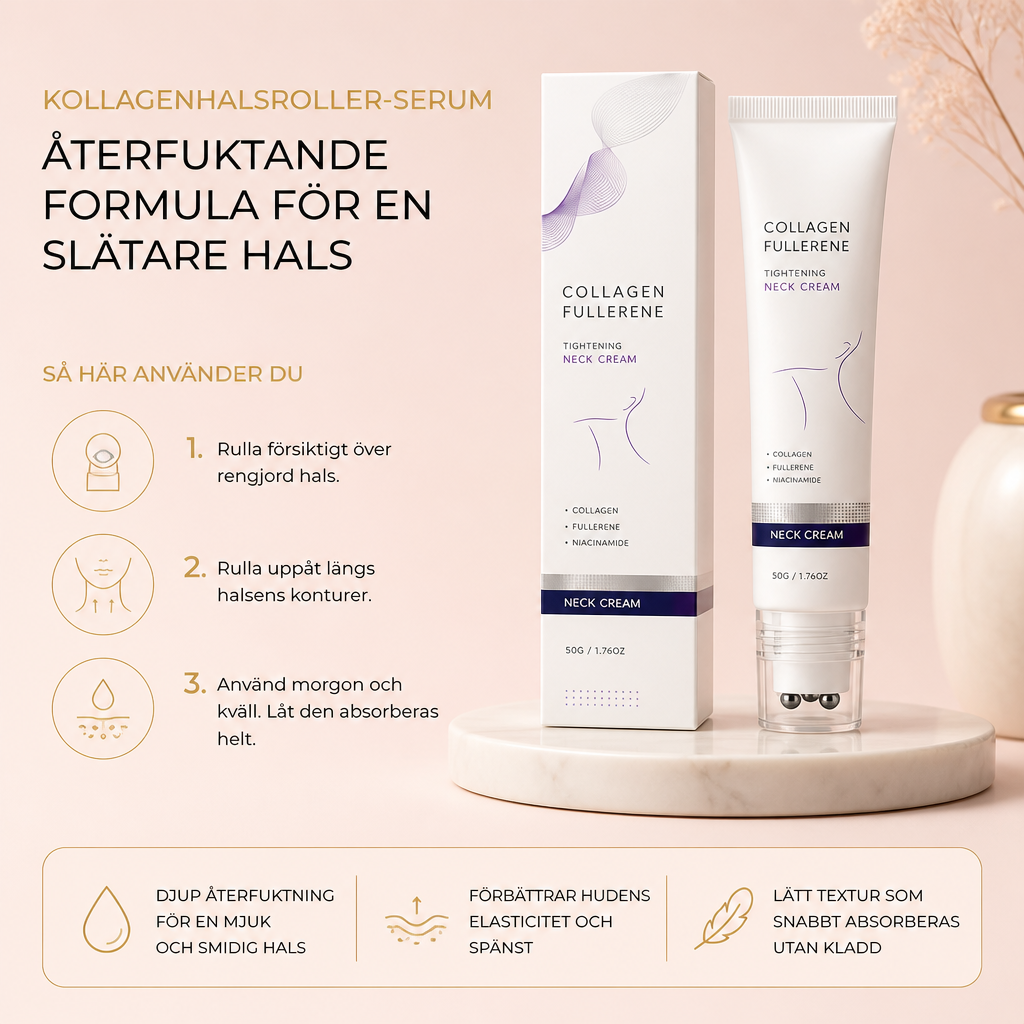 Kollagenhalsroller-serum – Återfuktande formula för en slätare hals