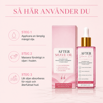 Närande olja efter hårborttagning för slät och mjuk hud