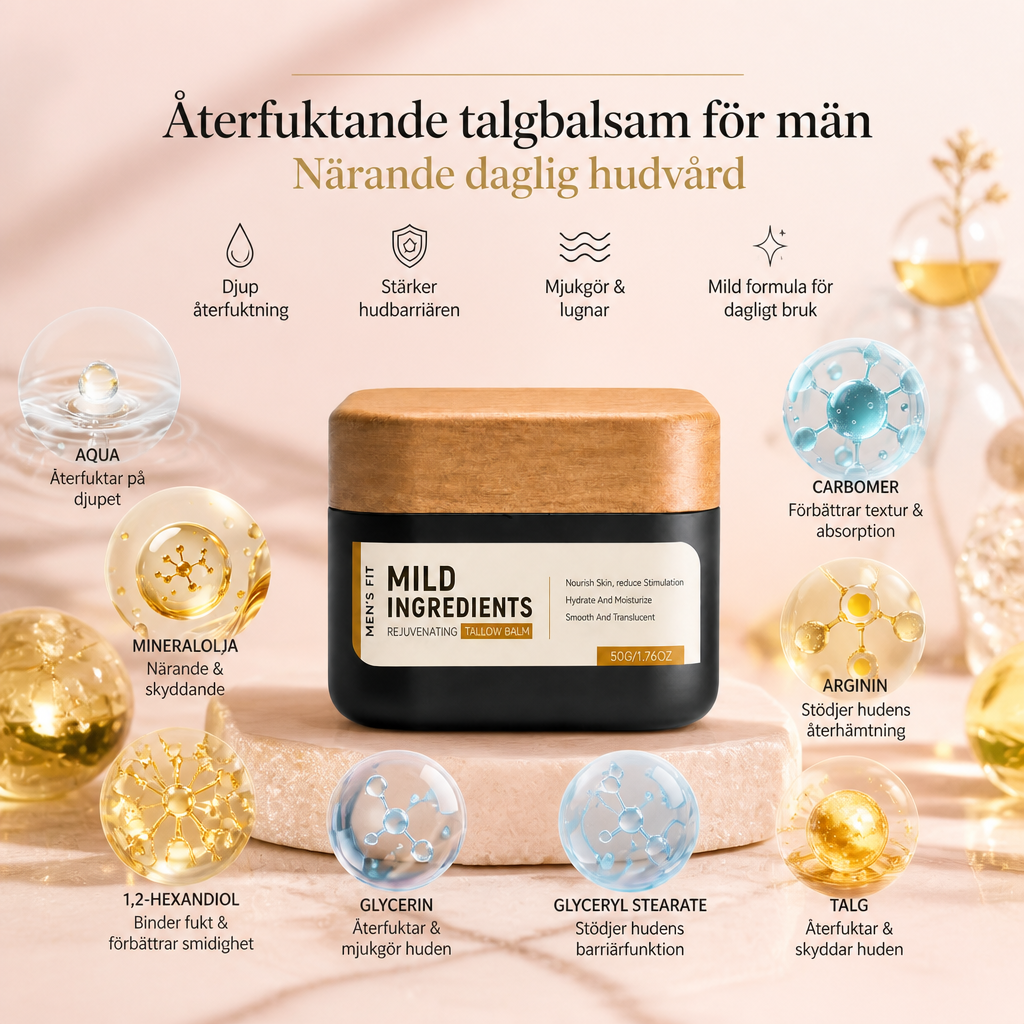 Återfuktande talgbalsam för män – Närande daglig hudvård