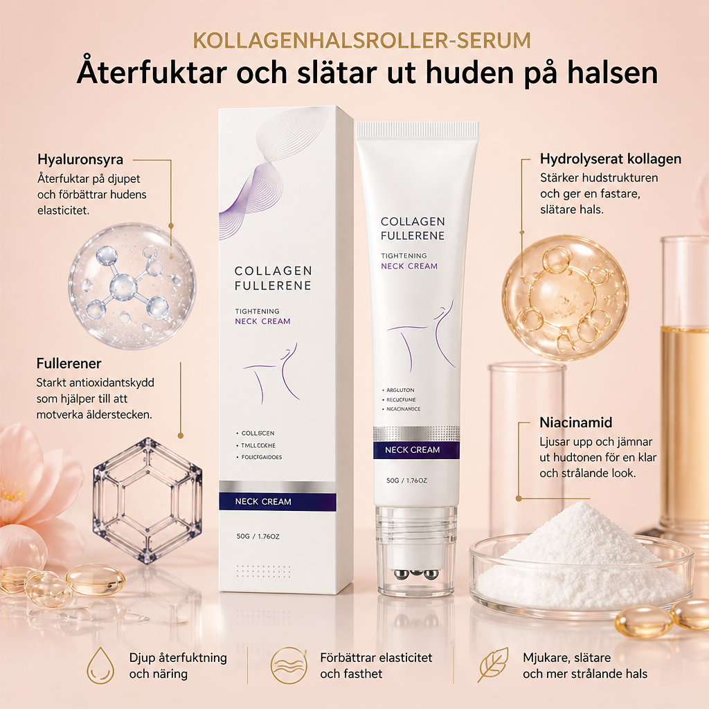 Kollagenhalsroller-serum – Återfuktande formula för en slätare hals