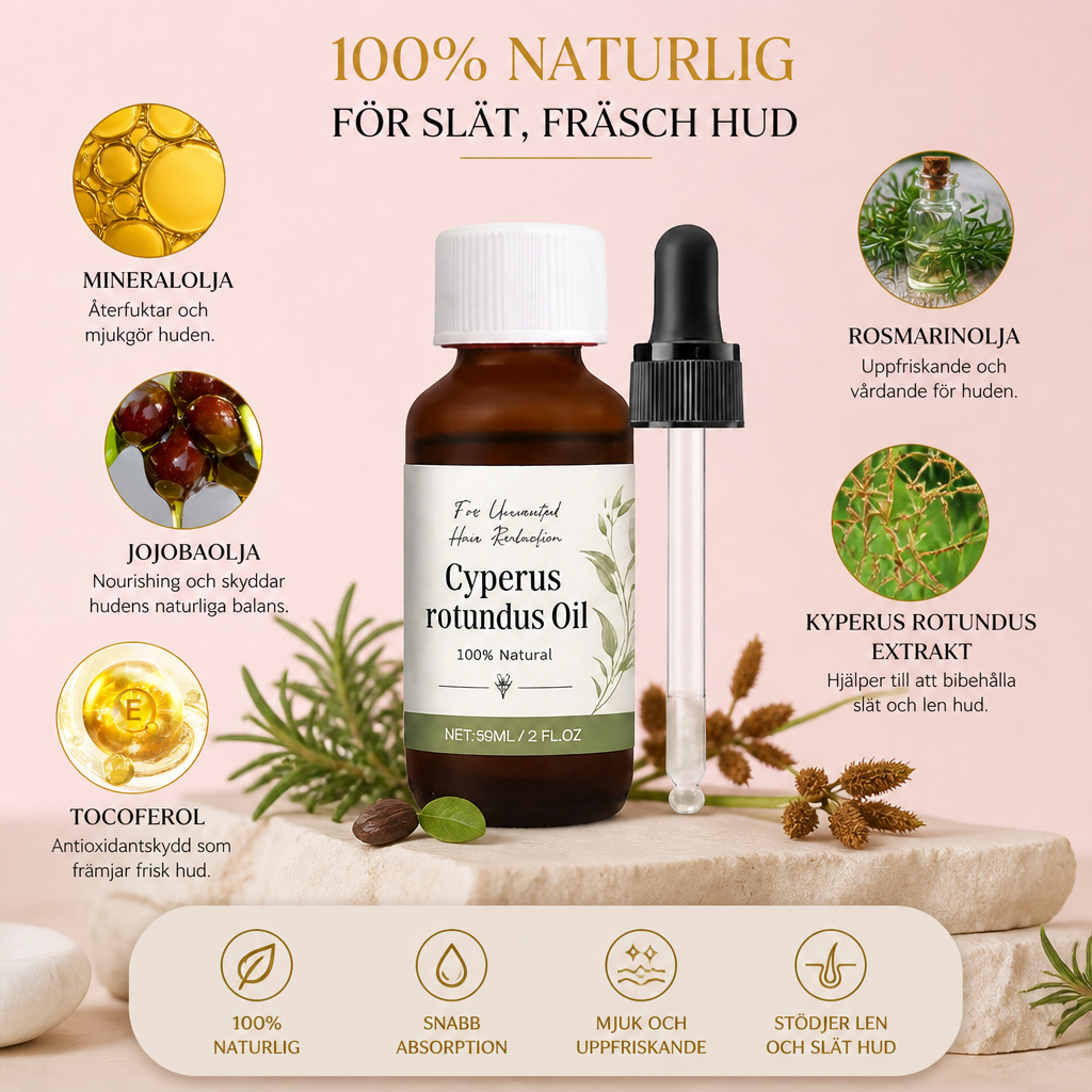Cyperus Rotundus-olja – Naturligt baserad formula för slät hudvård
