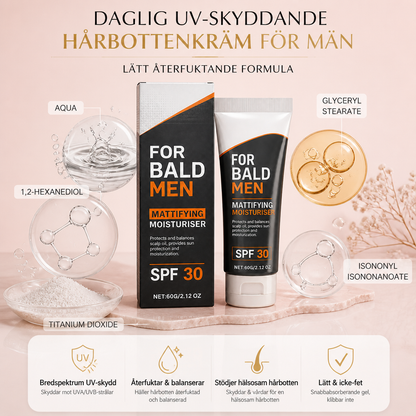 Daglig UV-skyddande hårbottenkräm för män – Lätt återfuktande formula