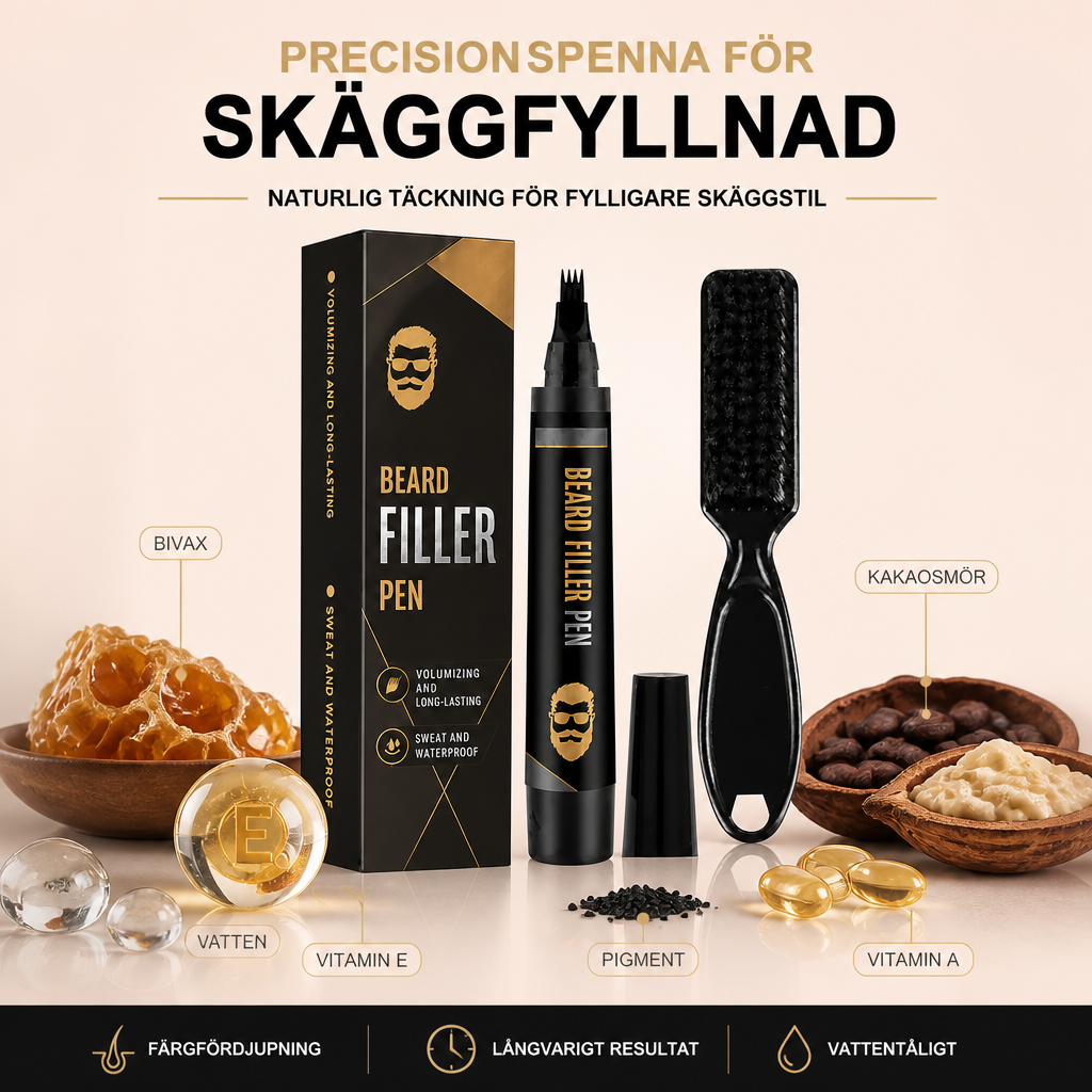 Precisionspenna för skäggfyllnad – Naturlig täckning för fylligare skäggstil