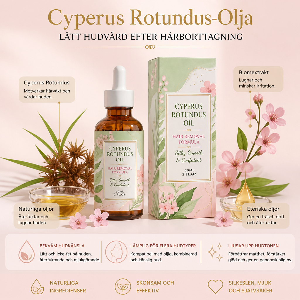 Cyperus Rotundus-olja – Lätt hudvård efter hårborttagning