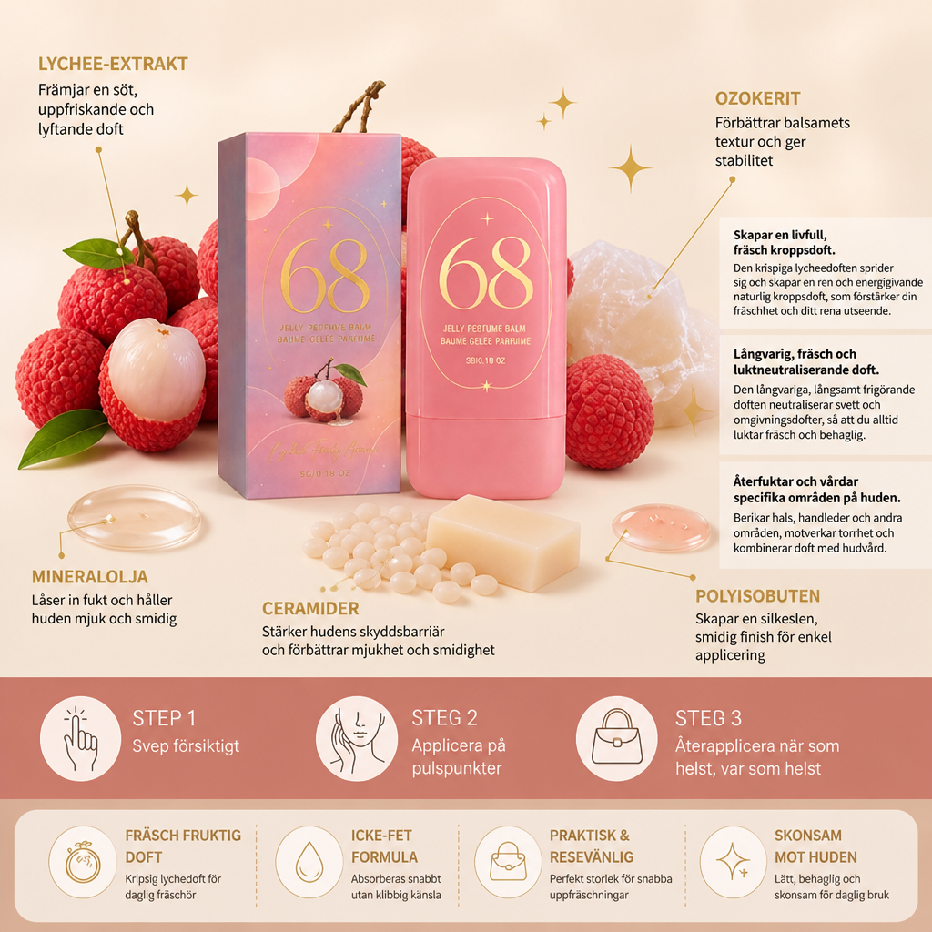 Lychee Solid Perfume Balm – Fräsch fruktig doft för smidiga påfyllningar under dagen