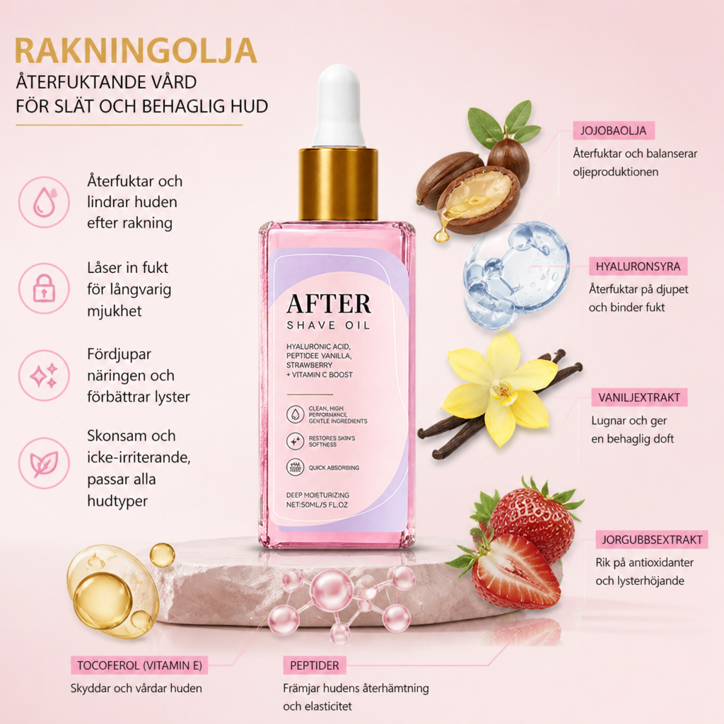 Rakningolja – Återfuktande vård för slät och behaglig hud