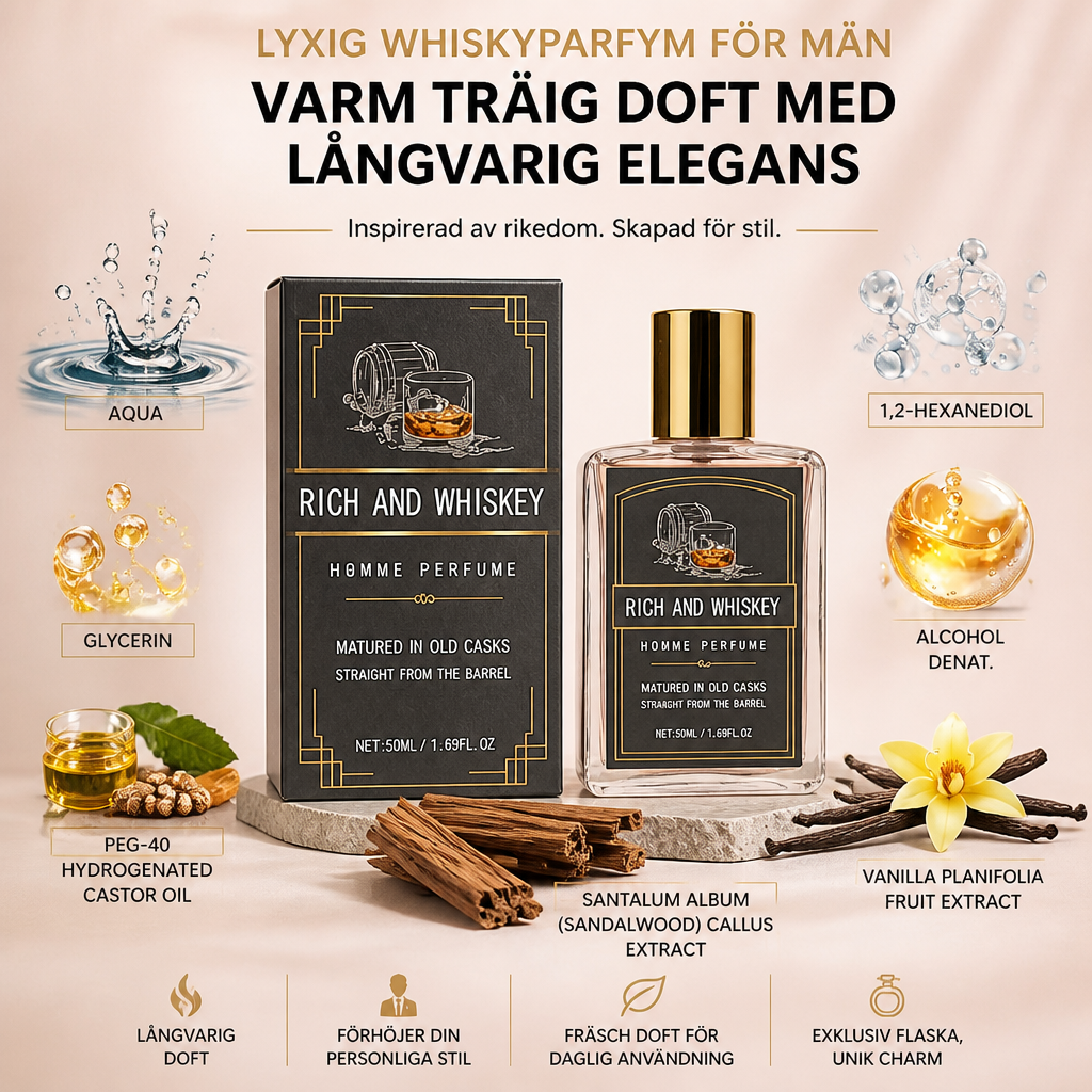 Lyxig whiskyparfym för män – varm träig doft med långvarig elegans