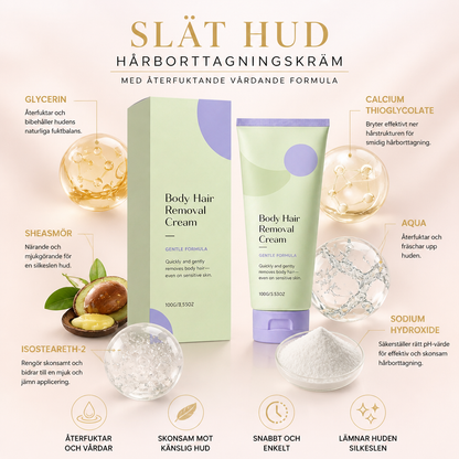 Slät hud Hårborttagningskräm med återfuktande vårdande formula