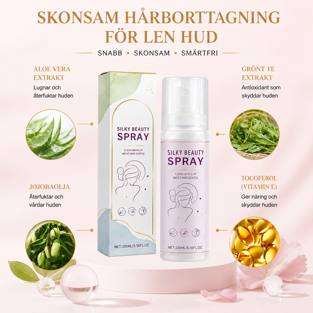 Skonsam hårborttagningsspray med aloe vera för slät hud