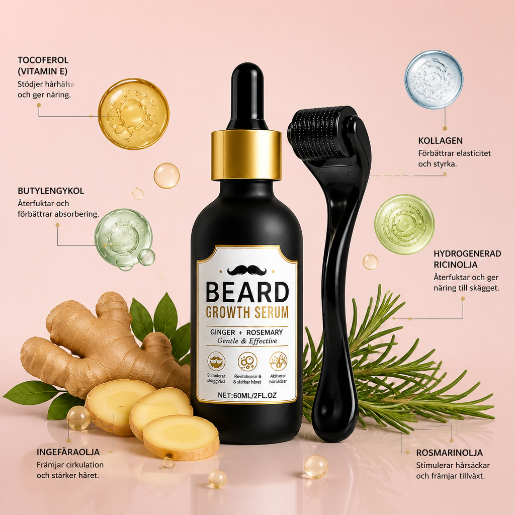 Skäggvårdserum – Närande formula för ett fylligare skäggutseende