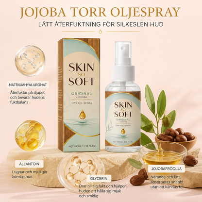 Jojoba torr oljespray för kroppen – lätt återfuktning för silkeslen hud