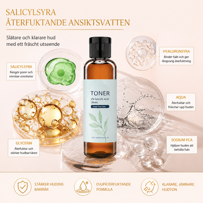 Salicylsyra Återfuktande Ansiktsvatten – Slätare och Klarare Hud Med Ett Fräscht Utseende