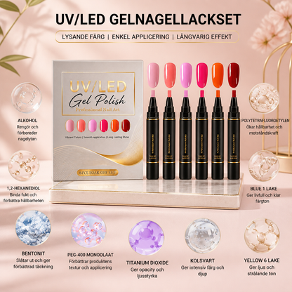 UV/LED Gelnagellacksset – Glansiga Färger För Kreativa Nagellooker