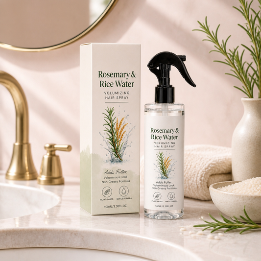 Rosmarin & Risvatten Hårspray – 100 % Naturlig Hårmist för Mjukt, Lent och Friskt Utseende Hår