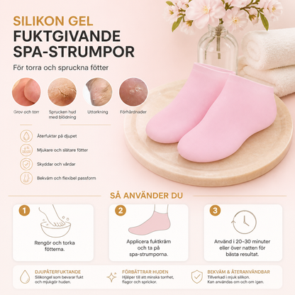 Silikon Gel Fuktgivande Spa-Strumpor För Torra Och Spruckna Fötter