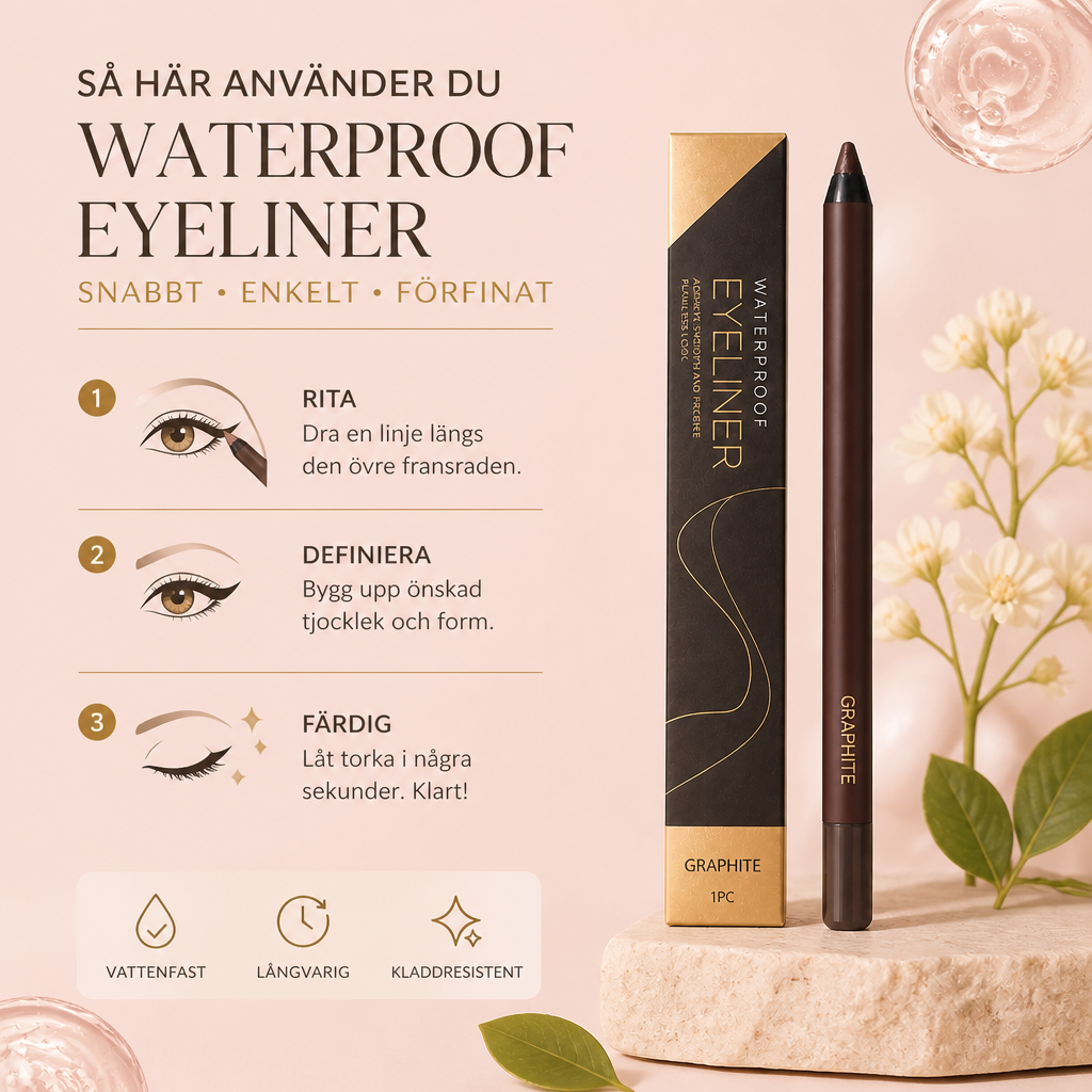 Vattenfast Glittergel-Eyeliner – Långvarig Kladdfri Färg