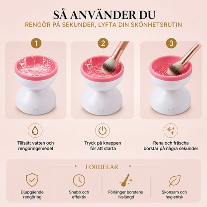 Elektrisk Sminkborstrengörare – Djuprengör & Torkar På Sekunder
