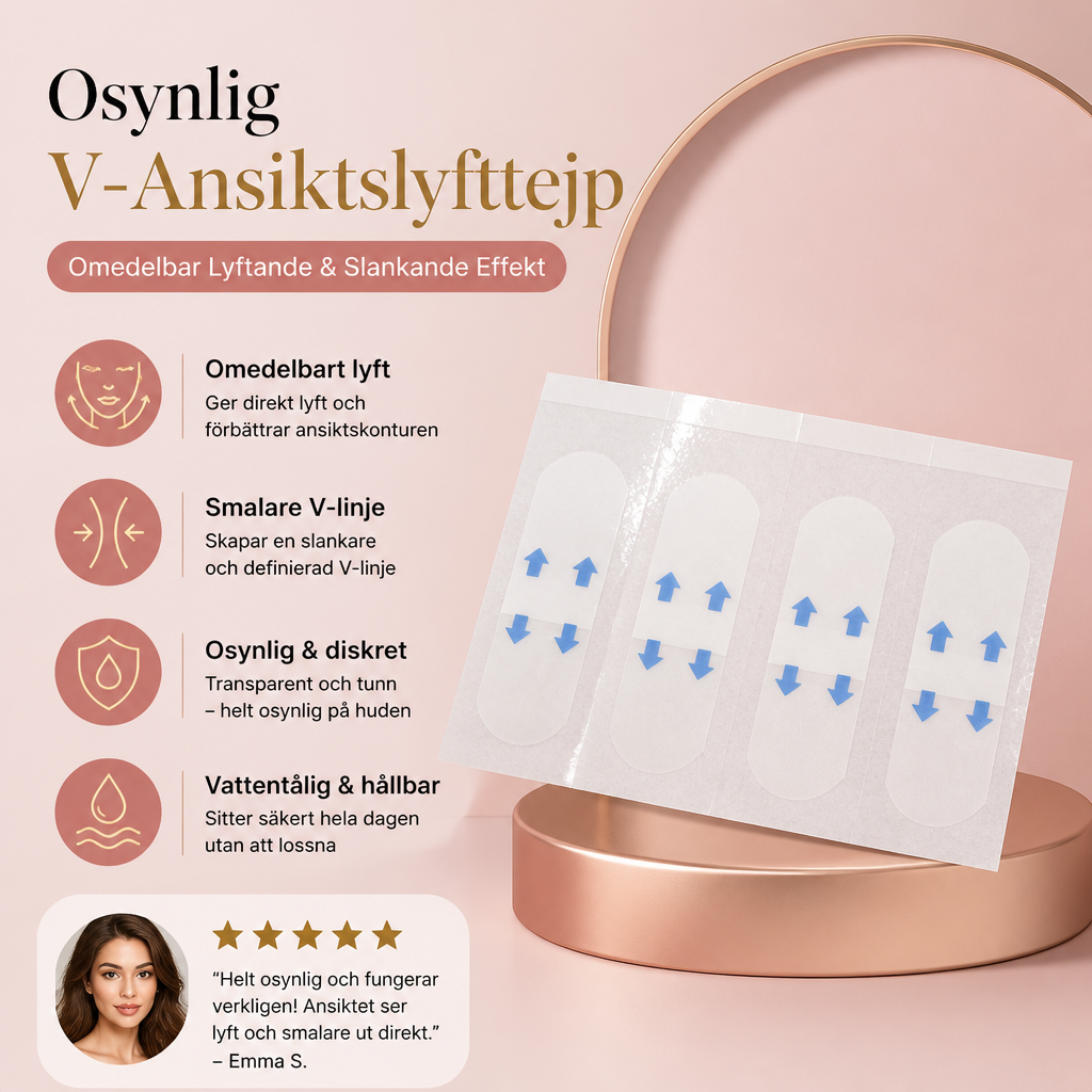 Osynlig V-Ansiktslyfttejp – Omedelbar Lyftande & Slankande Effekt