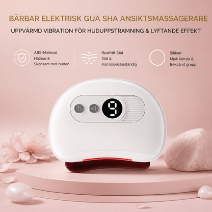 Bärbar Elektrisk Gua Sha-Ansiktsmassagerare – Uppvärmd Vibration För Huduppstramning & Lyftande Effekt