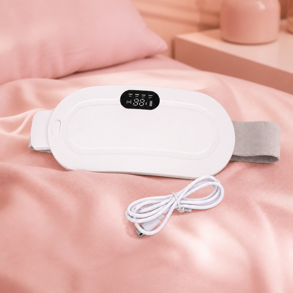 Värmedyna För Menssmärta & Magmassage Med Värme Och Vibrationer För Mensvärk