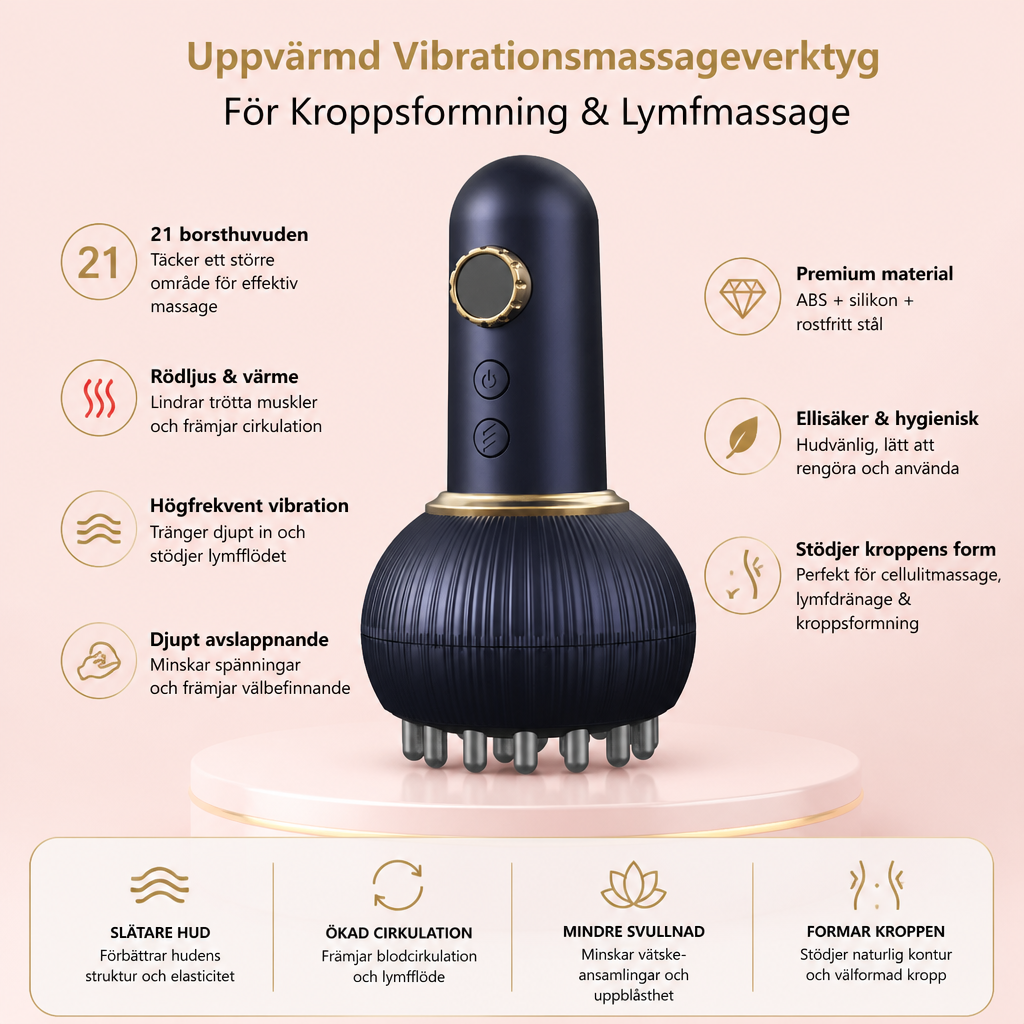 Uppvärmd Vibrationsmassageverktyg För Kroppsformning & Lymfmassage