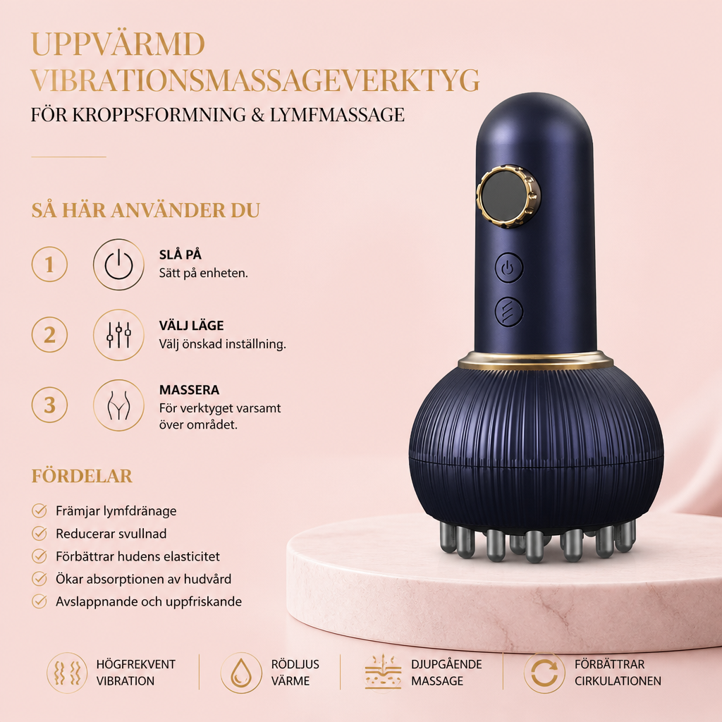 Uppvärmd Vibrationsmassageverktyg För Kroppsformning & Lymfmassage