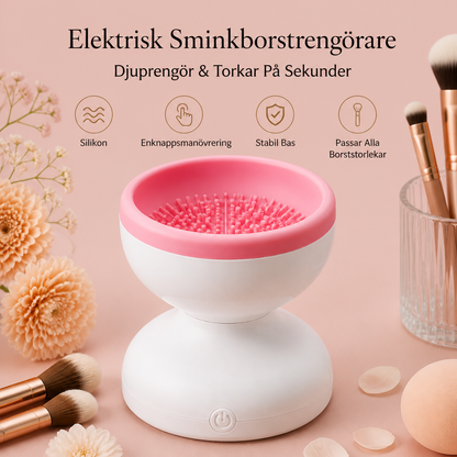 Elektrisk Sminkborstrengörare – Djuprengör & Torkar På Sekunder