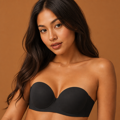 Axelbandslös Bandeau Push-Up-BH – Halkfri, Stödjande & Sömlös för Maximalt Grepp