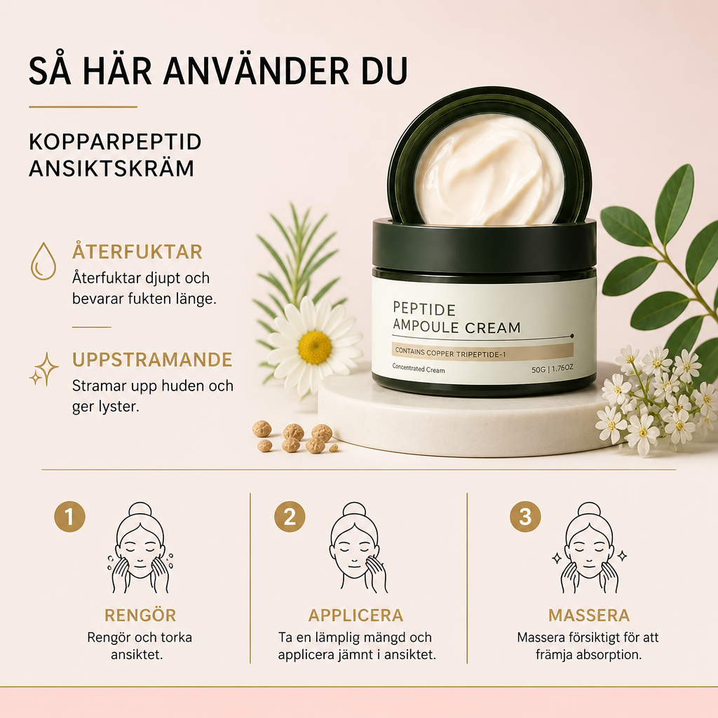 Kopparpeptid Ansiktskräm – Djup Återfuktning & Uppstramande Hudvård