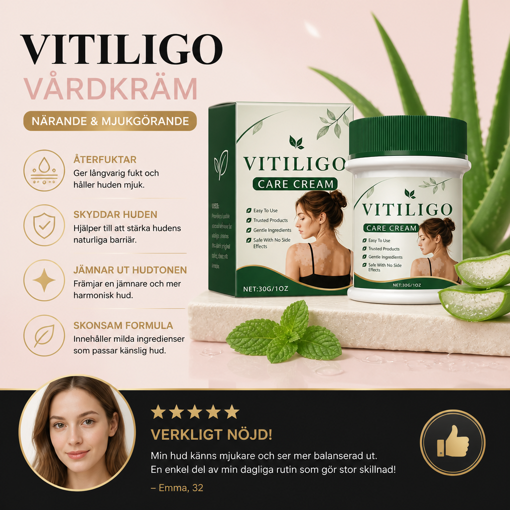 Vitiligo Vårdkräm – Närande Hudvårdsformula För Ojämnt Hudutseende