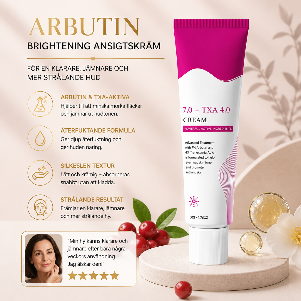 Arbutin Brightening Ansiktskräm – Återfuktande Formula För Strålande Hud
