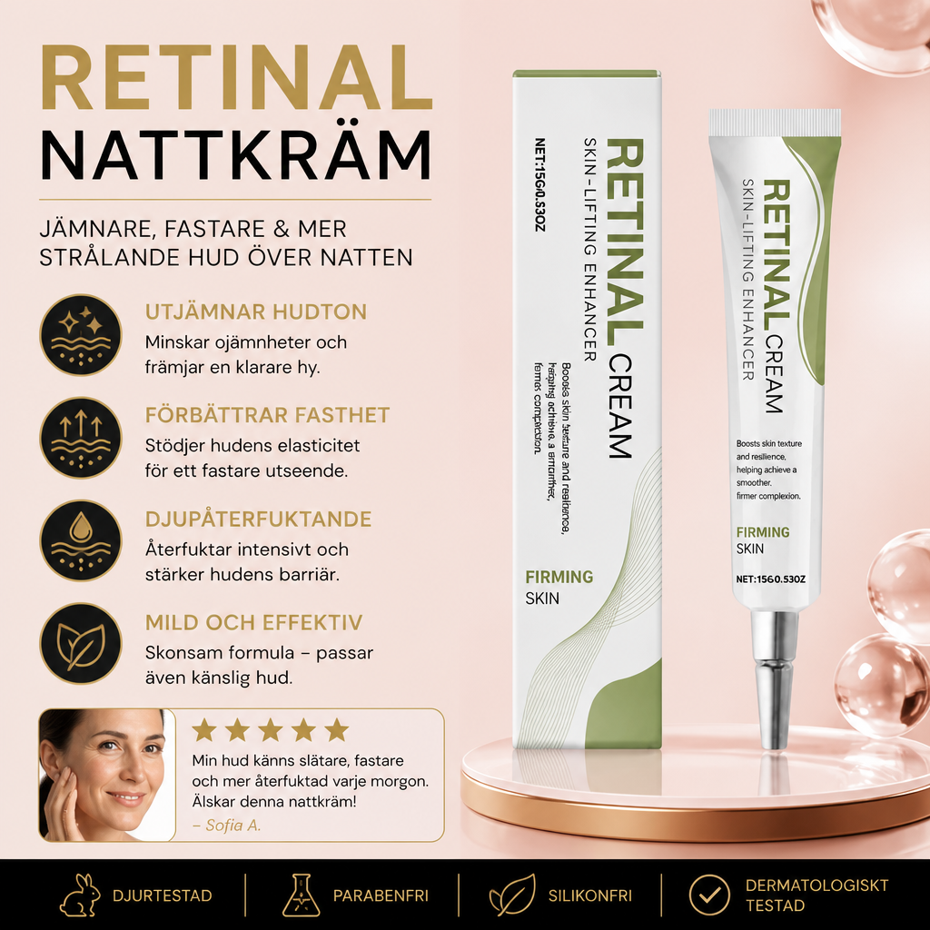 Retinal Nattkräm – Jämnar Ut & Återfuktar För En Fastare Hudutseende
