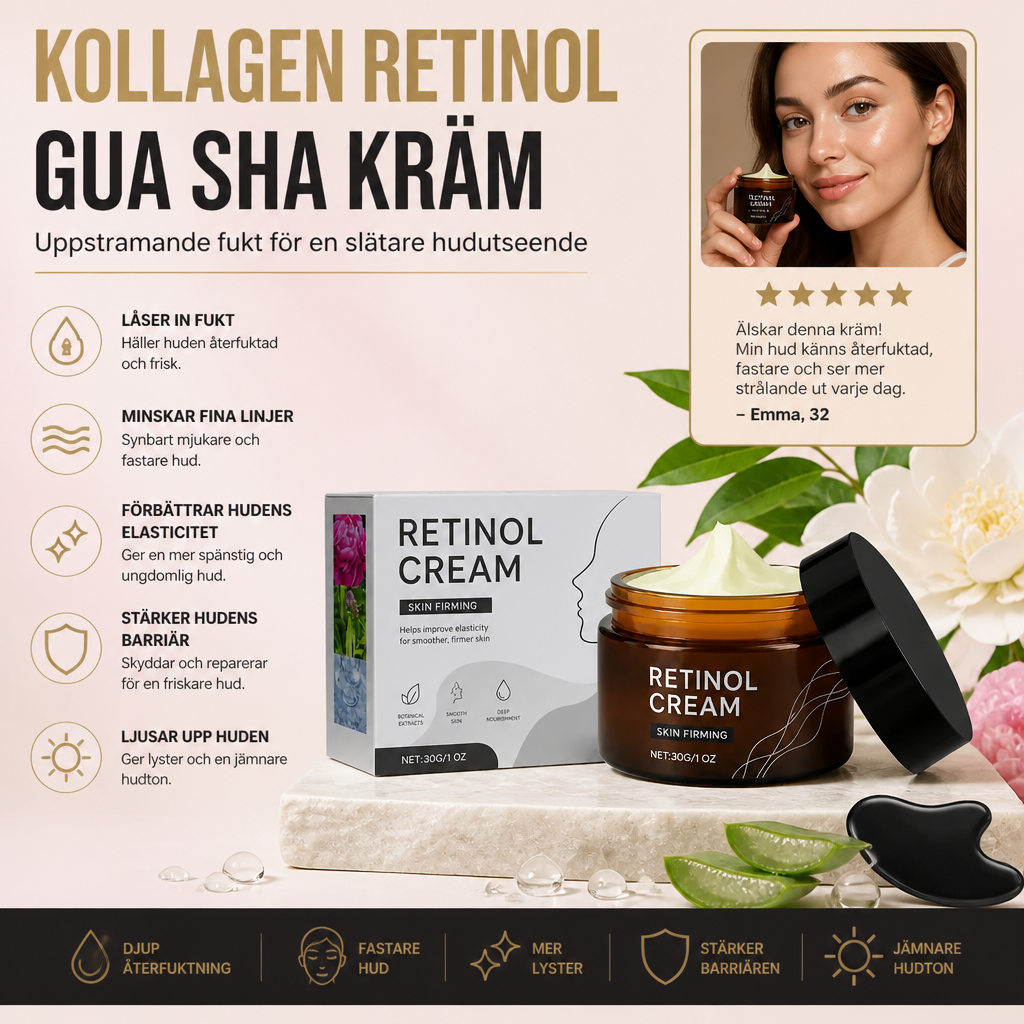 Kollagen Retinol Gua Sha Kräm – Uppstramande Fukt För En Slätare Hudutseende