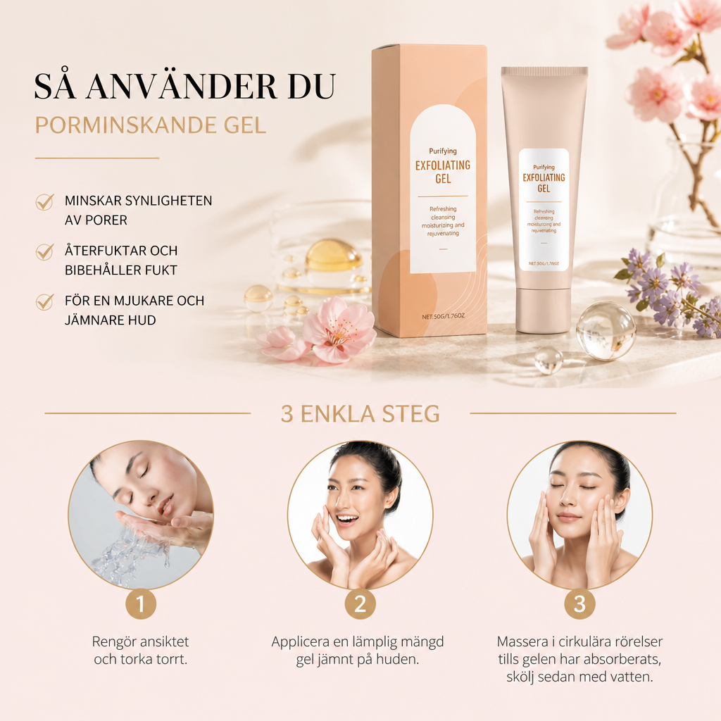 Porminskande Gel – Återfuktande Formula För En Jämnare Hudutseende