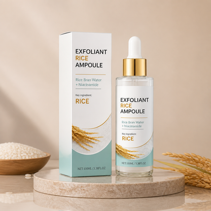 Risgrynsvatten & Niacinamid Exfolierande Ampull – Ljusar Upp Och Återfuktar Huden