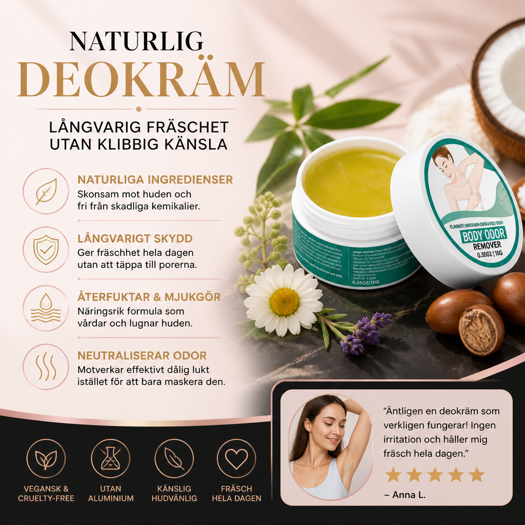 Naturlig Deokräm – Långvarig Fräschhet Utan Klibbig Känsla