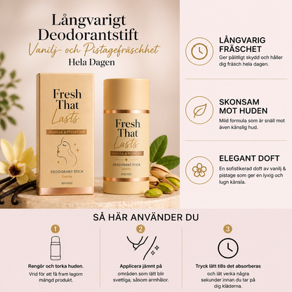 Långvarigt Deodorantstift – Vanilj- och Pistagefräschhet Hela Dagen