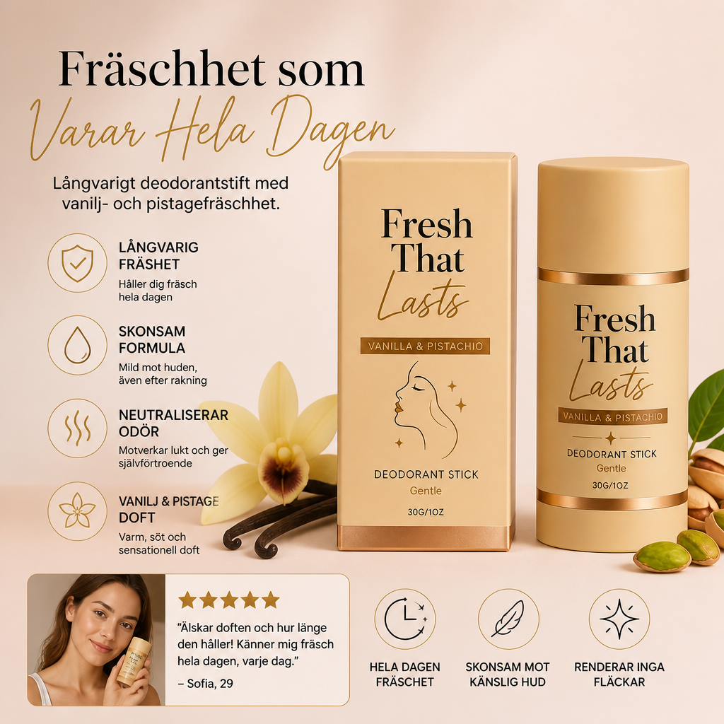 Långvarigt Deodorantstift – Vanilj- och Pistagefräschhet Hela Dagen