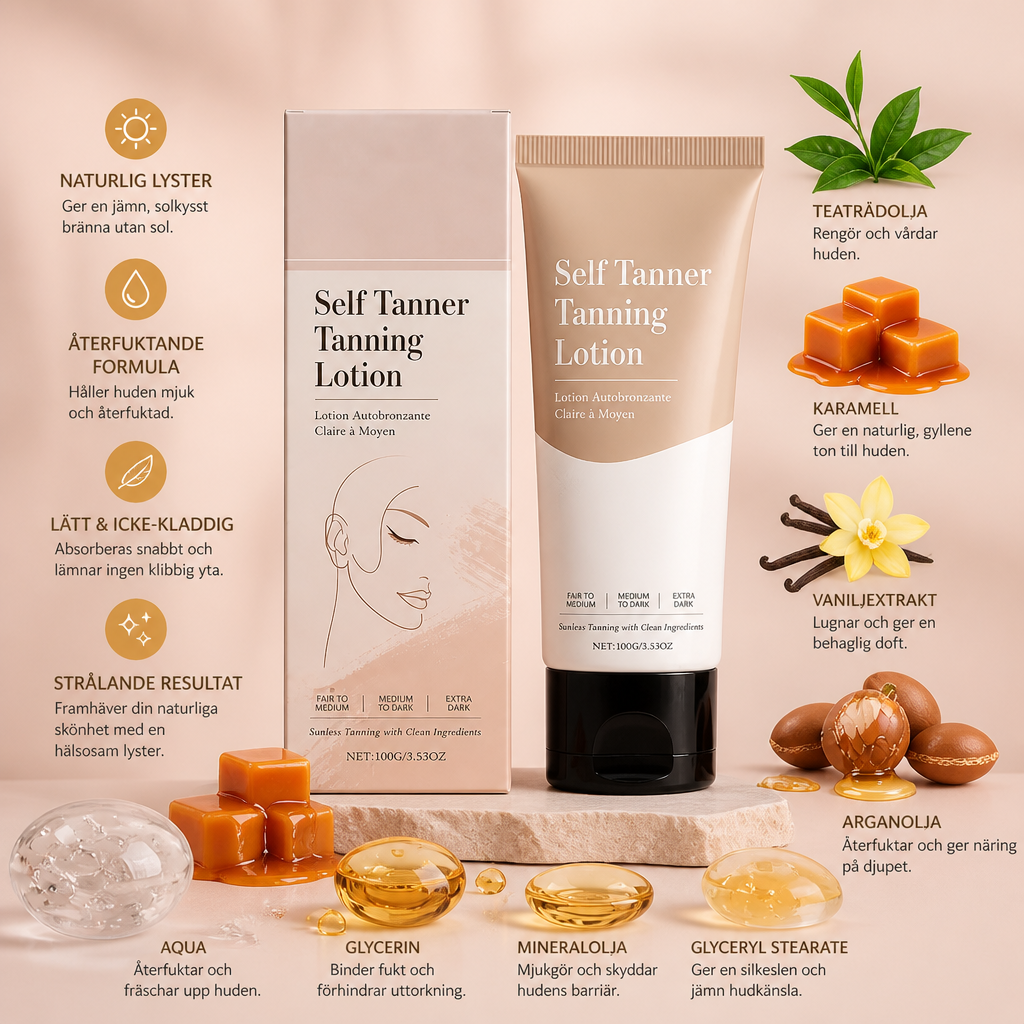 Självbrunande Lotion – Återfuktande Formula För En Naturlig Gyllene Lyster