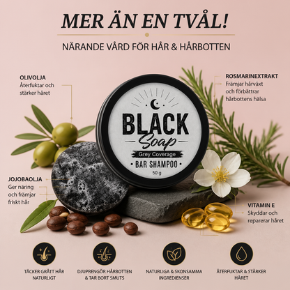 Svart Närande Hårtvål – Skonsam Rengöring & Vårdande Formula För Hårbotten