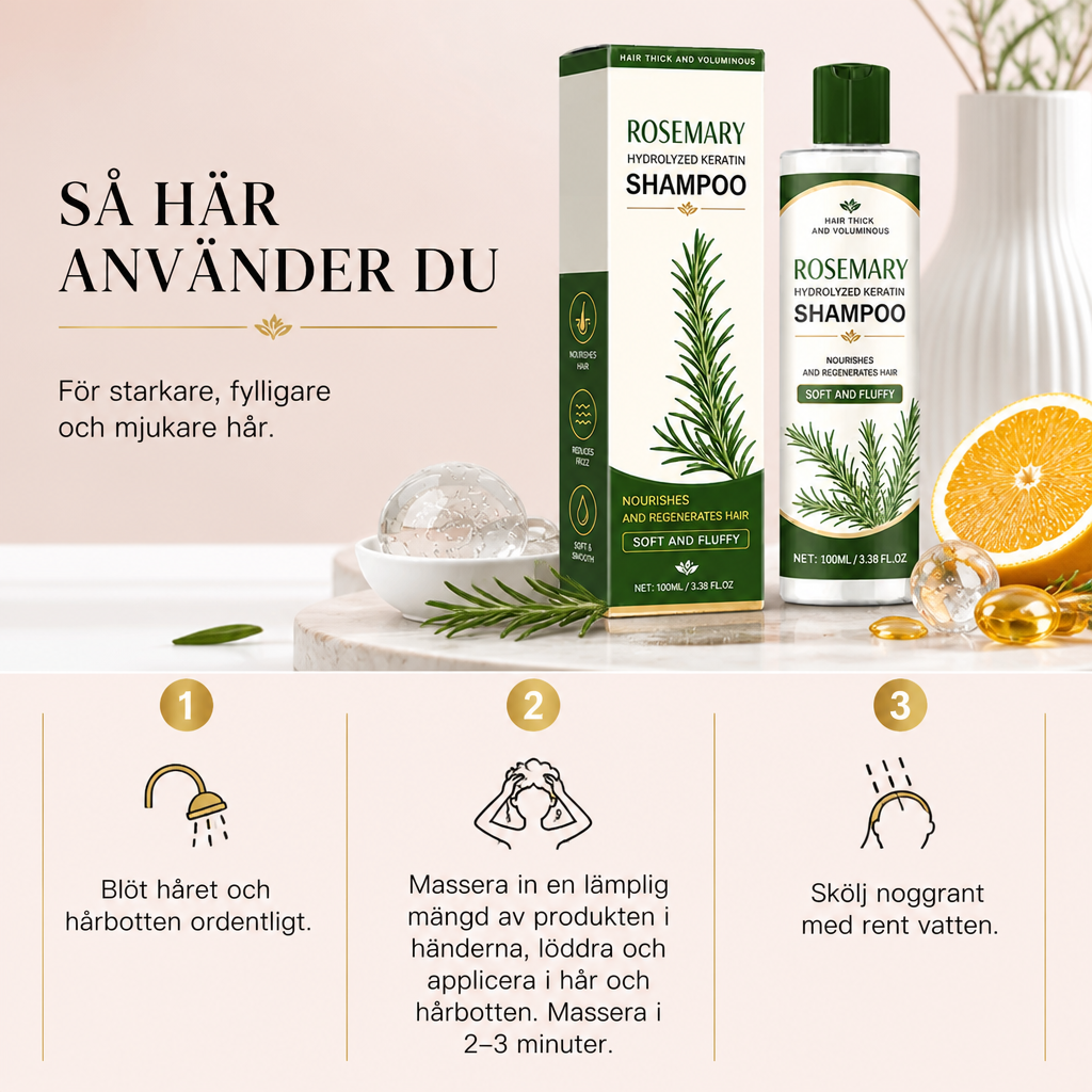 Rosmarin Keratin Hårmask – Närande Reparationsvård För Mjukt Hår