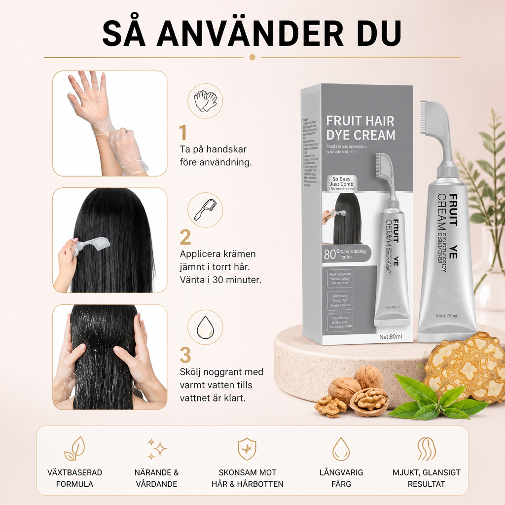 Skonsam Botanisk Hårfärg – Naturlig Färg Med Närande Vård