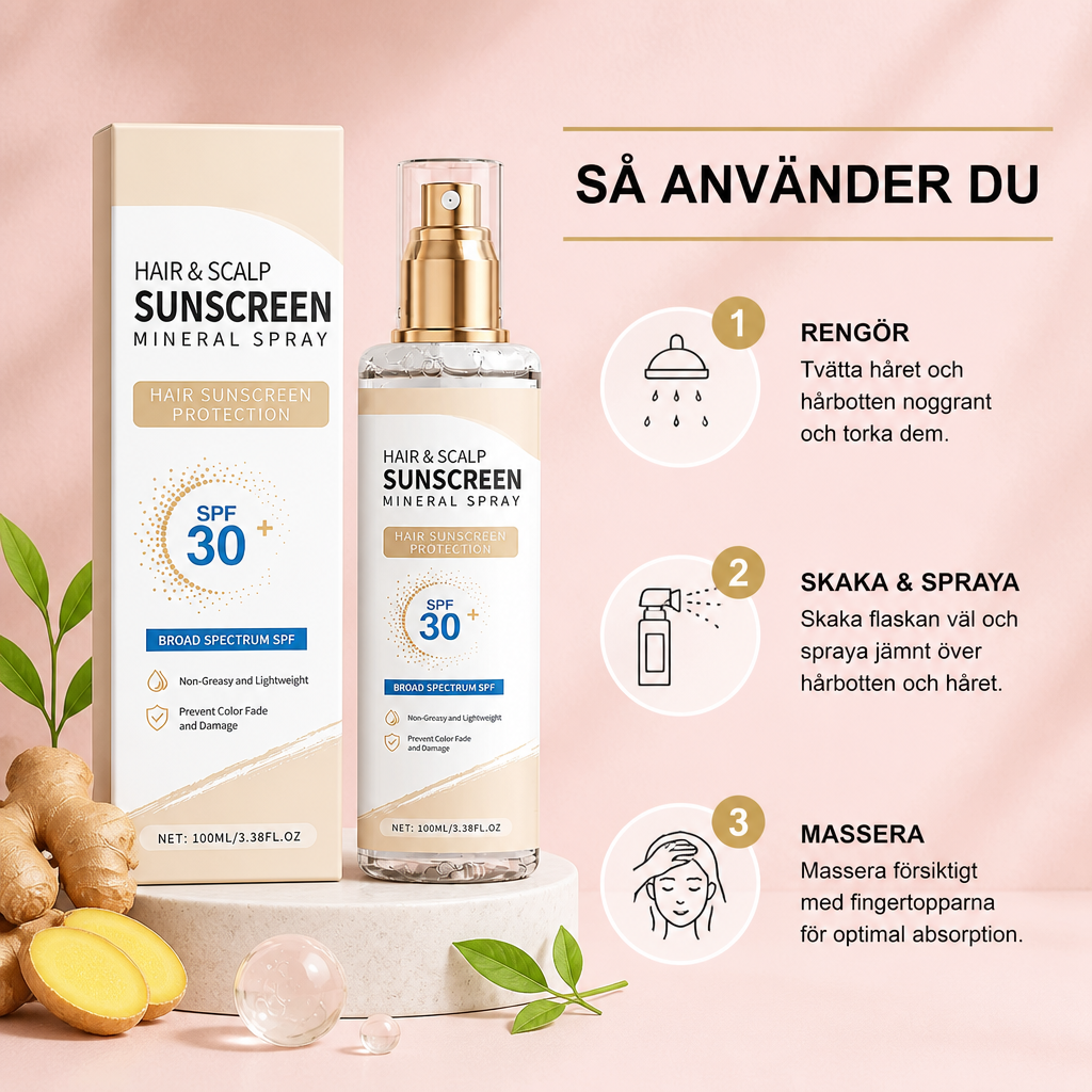 Ingefära Hårbottenvårdsspray – Uppfriskande Botanisk Hårvårdsformula
