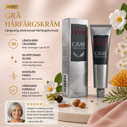 Grå Hårfärgskräm – Långvarig Silvertonad Hårfärgsformula