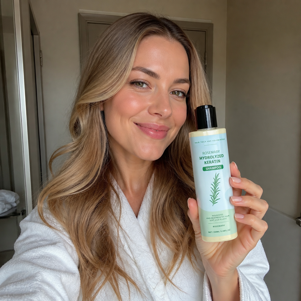 Rosmarin Keratin Reparationsschampo – Återfuktande Formula För Mjukt Hår