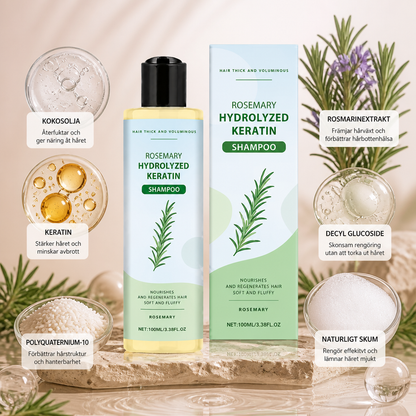 Rosmarin Keratin Reparationsschampo – Återfuktande Formula För Mjukt Hår