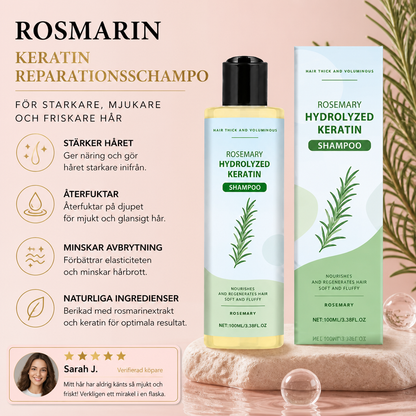 Rosmarin Keratin Reparationsschampo – Återfuktande Formula För Mjukt Hår