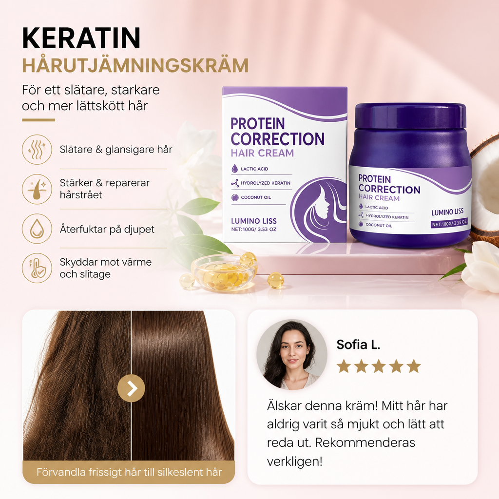 Keratin Hårutjämningskräm – Vårdande Formula För Ett Slätare Hårutseende