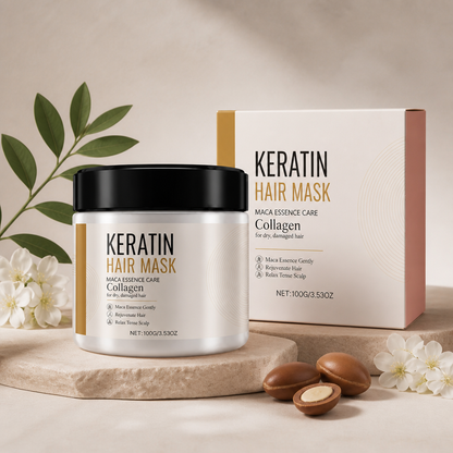 Keratin Hårmask – Djupvårdande Formula För Mjukt Och Glansigt Hår