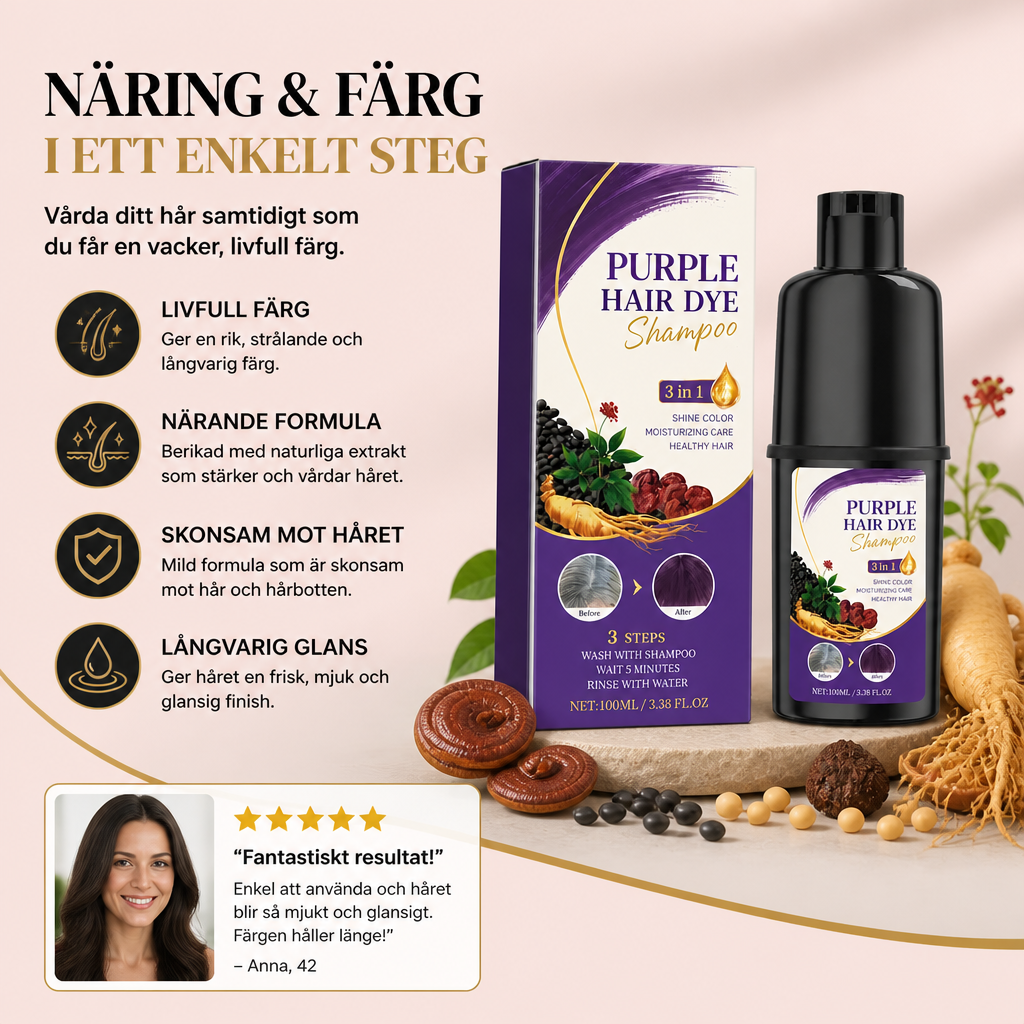 Polygonum Multiflorum Färgbevarande Schampo – Närande Hårfärgsvård